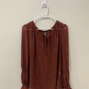 Rock and Shine Reitmans Sheer Brown Blouse